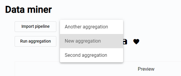 List of favorite aggregations
