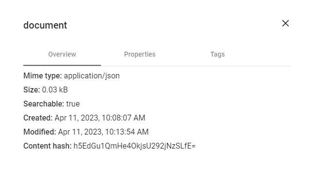 Details pop up window