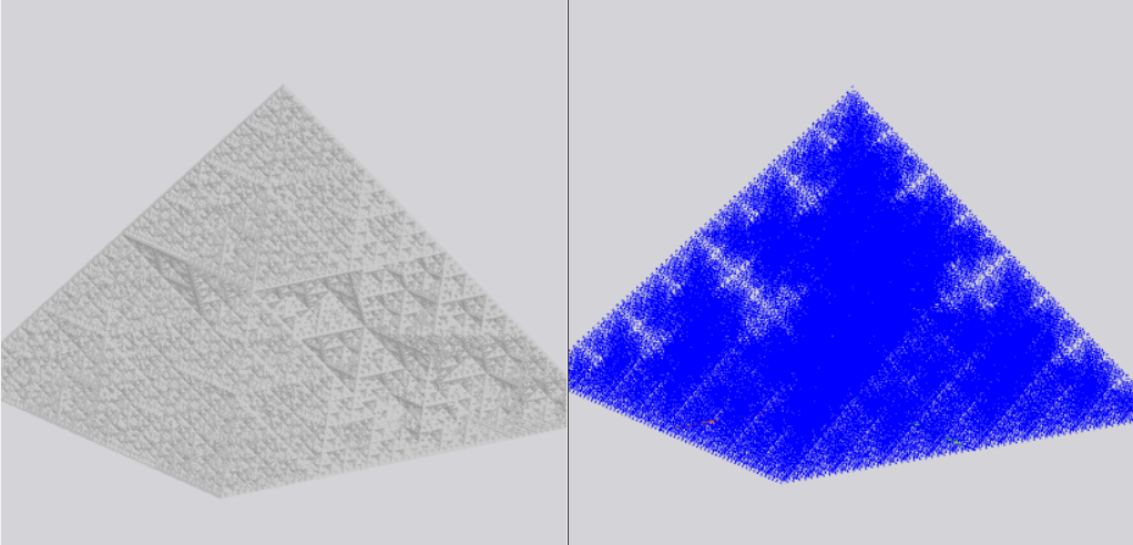 STL file displayed with a mesh and a point cloud.