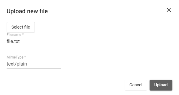 Upload new file window