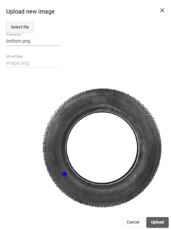 Upload new image window