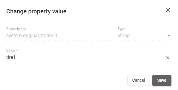 Change property value window