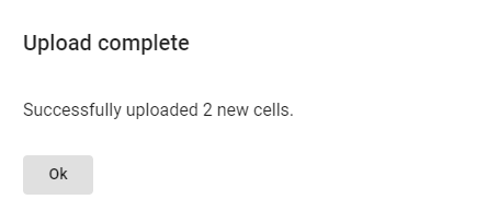Upload complete window