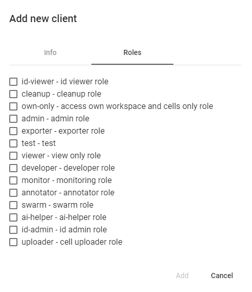 Add new Client Roles