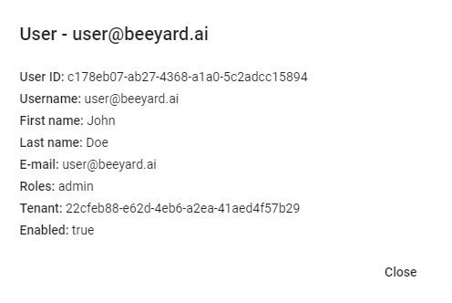 User details